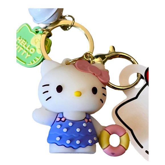 NEW Hello Kitty Swimsuit KEYCHAIN Key Clip Mini Figurine Purse Fob Bag Charm - Picture 3 of 6